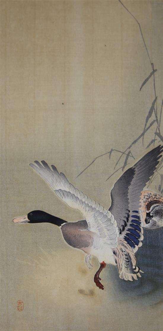 Ohara Koson (1877-1945), a group of seven ukiyo-e prints, one framed, ten mounted, varying condition (12)